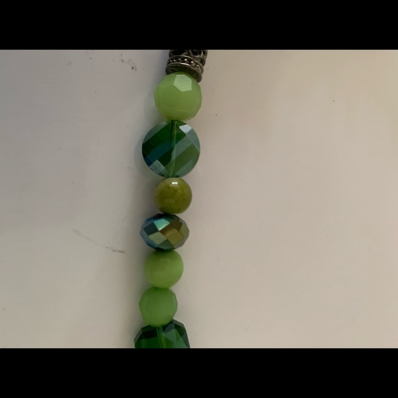 You and I Gemstones of Green Blue Geometric Shapes Necklace - Picture 3 of 6